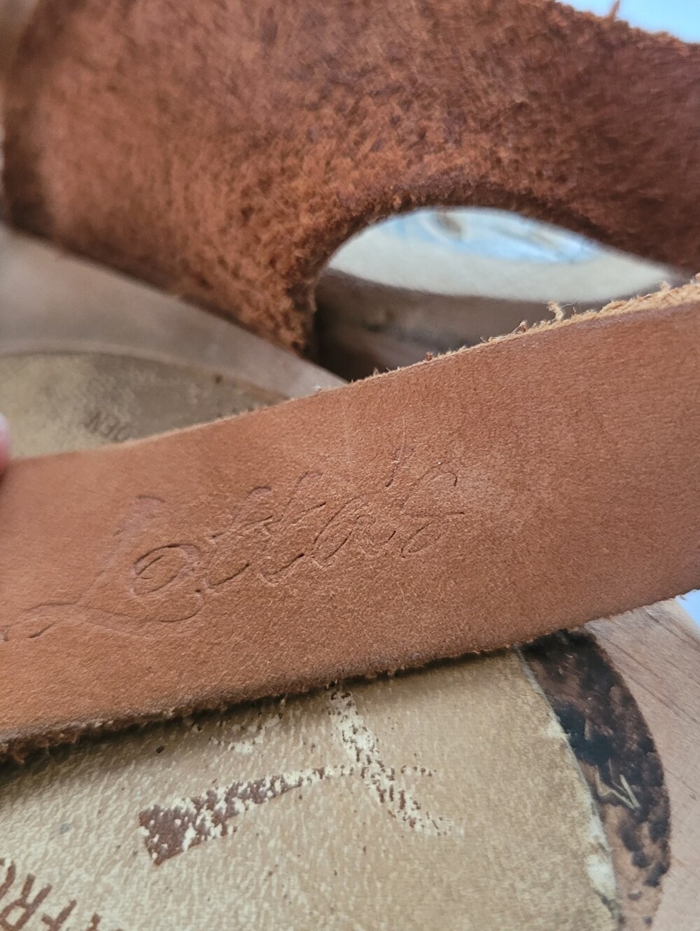 Lotta's 38/7.5 Women's Tan Leather Slingback Clog Sandals - Picture 6 of 10